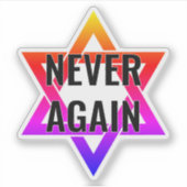 Sticker JAMAIS DE NOUVEAU Holocauste YOM HASHOAH (Devant)