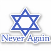 Sticker Jamais plus le souvenir de l'Holocauste juif (Devant)