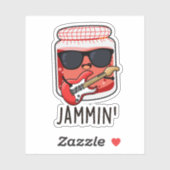 Sticker Jammin Funny Rocker Jam Pun (Feuille)