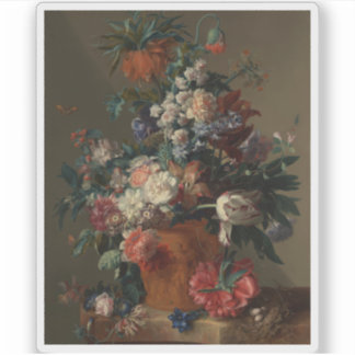 Sticker Jan van Huysum - Vase des fleurs