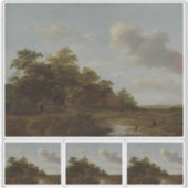 Sticker Jan Vermeer van Haarlem, Paysage avec une ferme (Devant)