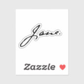 Sticker Jane comme dans Jane Austen, signature (Feuille)