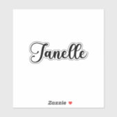 Sticker Janelle Nom - Calligraphie manuscrite (Feuille)