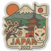 Sticker Japan Travel Design with Custom Year (Devant)
