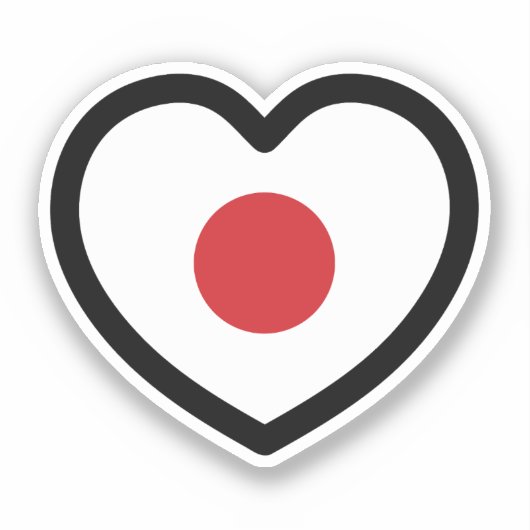 Sticker Japon | Coeur du drapeau japonais (Recto)