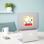 Sticker JAPON, SNOOPY & AMIS BD PEANUTS timbre-poste (Ordinateur portable sur le bureau)