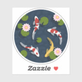 Sticker Japonais Koi Poisson Pond (Feuille)
