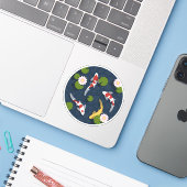Sticker Japonais Koi Poisson Pond (Ordinateur portable avec iPhone)