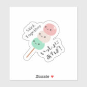 Sticker Japonais Sweet Dango Trio Kawaii (Feuille)
