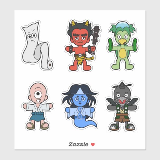 Sticker japonais Yokai Vinyl Set 1 (Feuille)