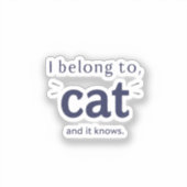 Sticker J'appartiens à mon chat (Recto)