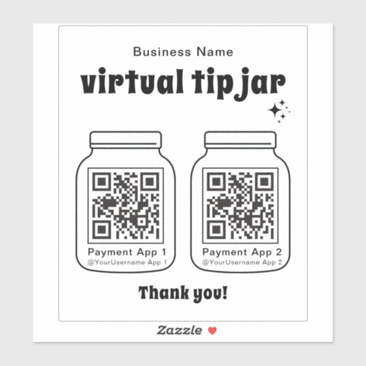 Sticker Jar de conseil virtuel avec 2 code QR (Feuille)