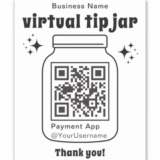 Sticker Jar de conseil virtuel avec code QR (Devant)