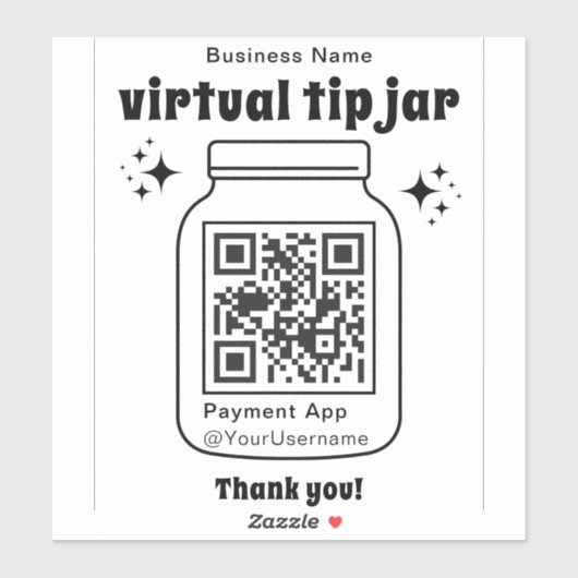 Sticker Jar de conseil virtuel avec code QR (Feuille)