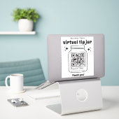 Sticker Jar de conseil virtuel avec code QR (Ordinateur portable sur le bureau)