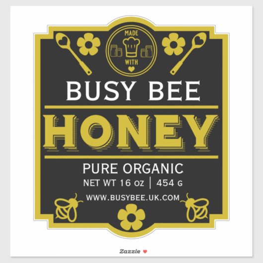 Sticker Jar de miel du marché agricole (Feuille)