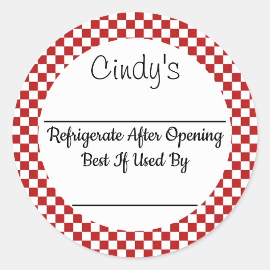 Sticker Jar personnalisé de contrôle rouge (Devant)