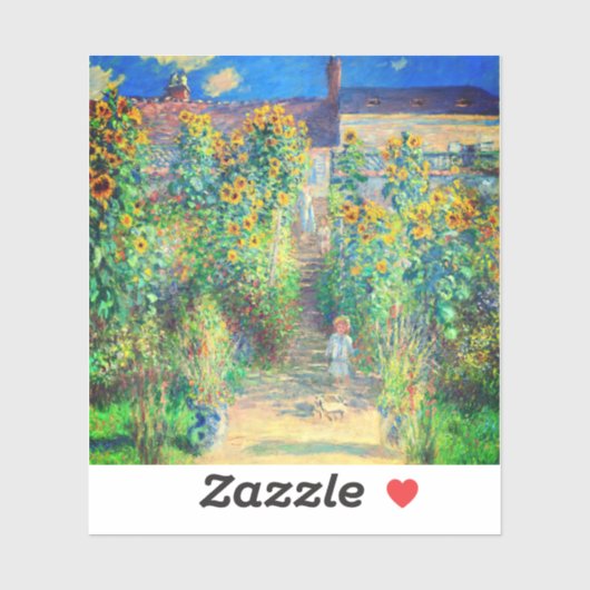 Sticker Jardin aux fleurs de Monet (Feuille)