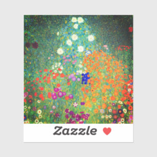 Sticker Jardin aux fleurs Gustav Klimt