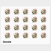 Sticker Jardin Cactus en fleurs - Succulen coloré (Feuille)