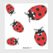 Sticker Jardin de Ladybugs mignons Insectes (Feuille)