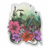 Sticker Jardin des colibris (Devant)