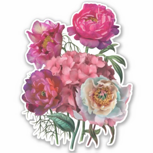 Sticker Jardin fleuri romantique (Devant)