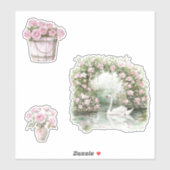 Sticker Jardin Floral de Roses Roses (Feuille)