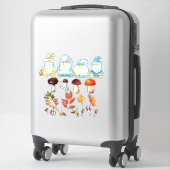 Sticker Jardin Gnome Forêt d'automne Feuilles Champignons  (Sur valise)