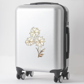 Sticker jardin nature art or tournesol (Sur valise)
