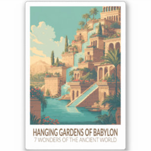 Sticker Jardins suspendus de Babylone 7 Merveilles du Mond