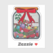 Sticker jarre ornementale de noël (Feuille)