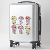 Sticker Jarres pleines de fleurs (Sur valise)