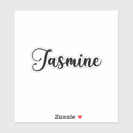 Sticker Jasmine Nom - Calligraphie manuscrite (Feuille)