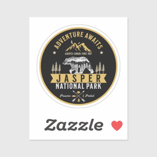 Sticker Jasper National Park Alberta Canada (Feuille)