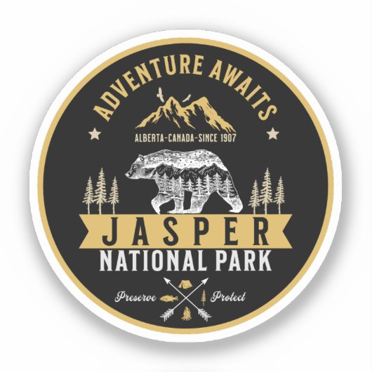 Sticker Jasper National Park Alberta Canada (Recto)