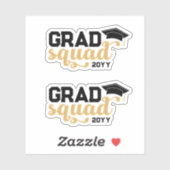 Sticker Jaune Black Grad Squad Ajouter Année (Feuille)