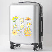 Sticker jaune ensoleillé esthétique (Sur valise)