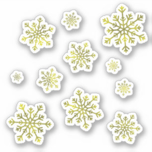 Sticker Jaune Jaune Jaune Joyeux Joyeux Noël Snowflakes Je