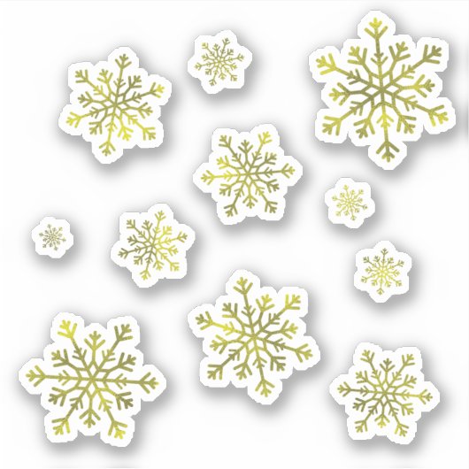 Sticker Jaune Jaune Jaune Joyeux Joyeux Noël Snowflakes Je (Devant)