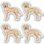 Sticker Jaune Labrador Retriever mignon Cartoon Lab Chig A (Devant)