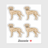Sticker Jaune Labrador Retriever mignon Cartoon Lab Chig A (Feuille)