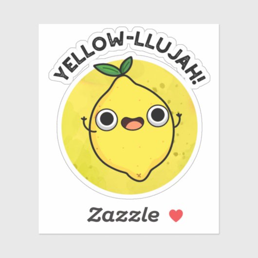 Sticker Jaune llujah Funny Pun citron (Feuille)