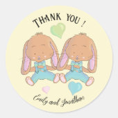 Sticker Jaune Merci de printemps Twin Bunnies (Devant)