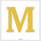 Sticker Jaune Moutarde Monogramme Initiales Nom Couleur Pe (Feuille)