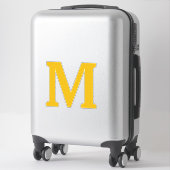 Sticker Jaune Moutarde Monogramme Initiales Nom Couleur Pe (Sur valise)