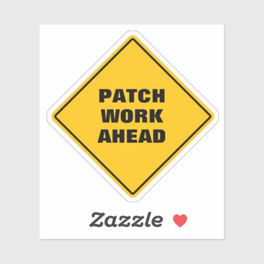 Sticker Jaune panneau de signalisation de la route de diam (Feuille)