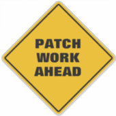 Sticker Jaune panneau de signalisation de la route de diam (Devant)