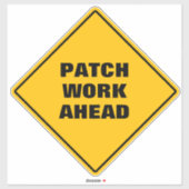 Sticker Jaune panneau de signalisation de la route de diam (Feuille)