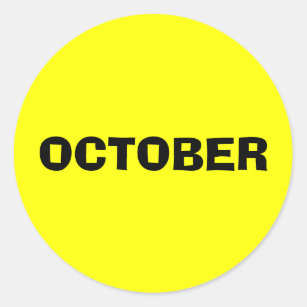 Sticker jaune publicitaire d'octobre par Janz